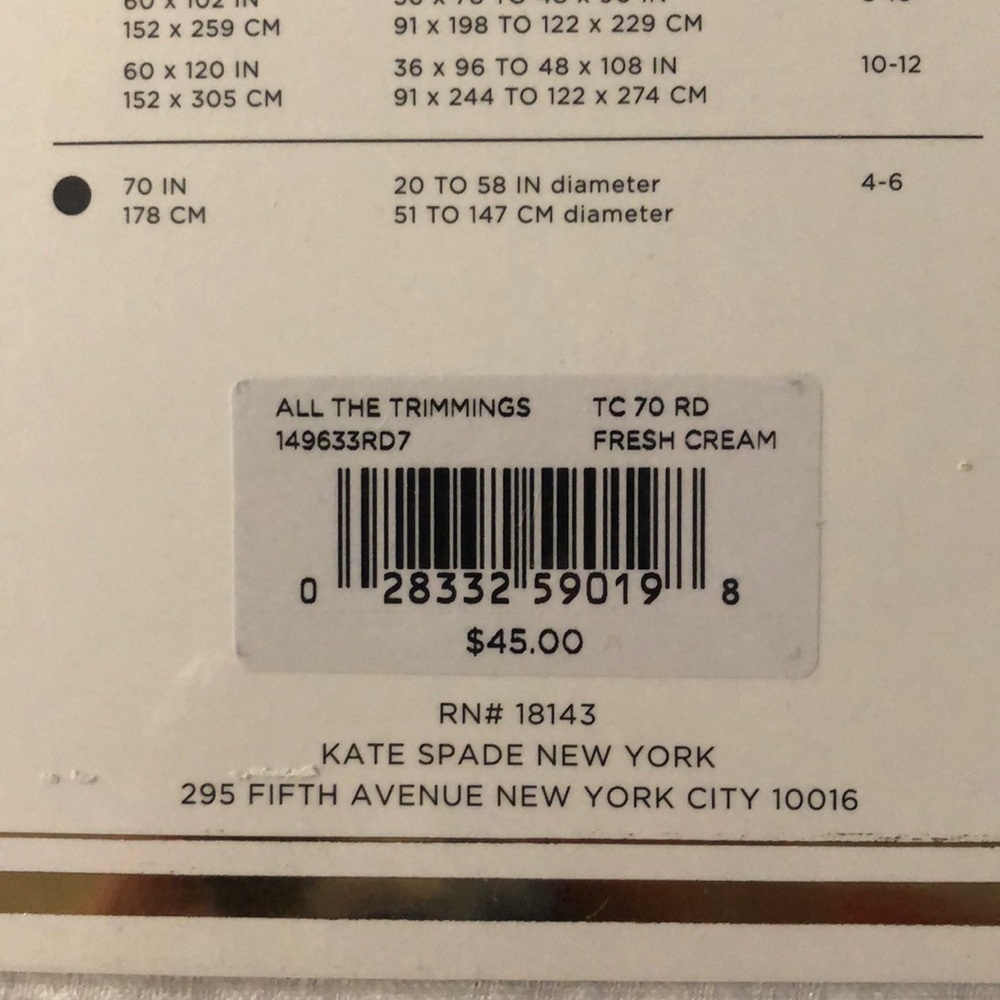 Kate Spade Tablecloth - Picture 3 of 5